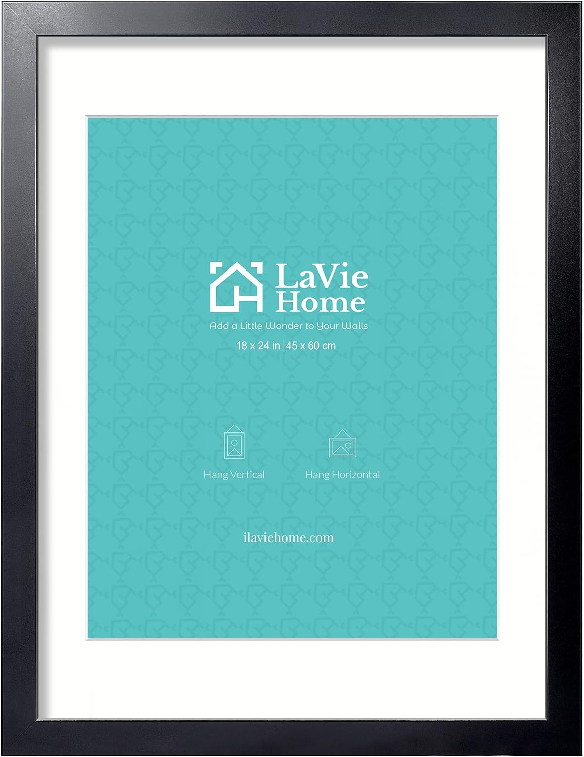 AUCT 19485 - LaVie Home 18x24 Picture Frame Black Poster Frame, Display Pictures 16x20 with Mat or 18x2