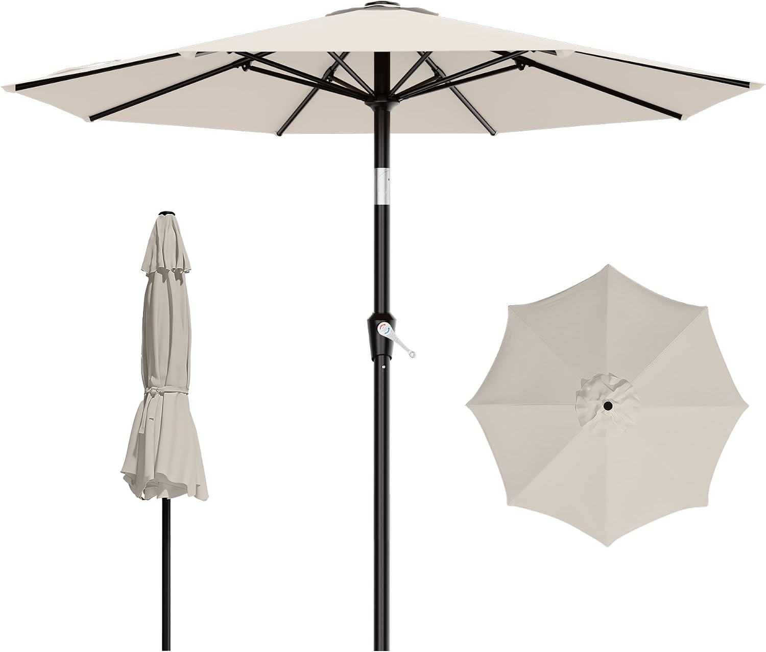 AUCT 17696 - $51 9 FT Patio Umbrella for Outdoor, Outdoor Table Umbrella with Push Button Tilt and Cran