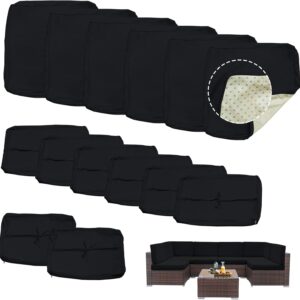 AUCT 18604 - $80 14 Piece Outdoor Patio Cushion Covers Replacement, Outdoor Cushion Slipcovers, Water-R