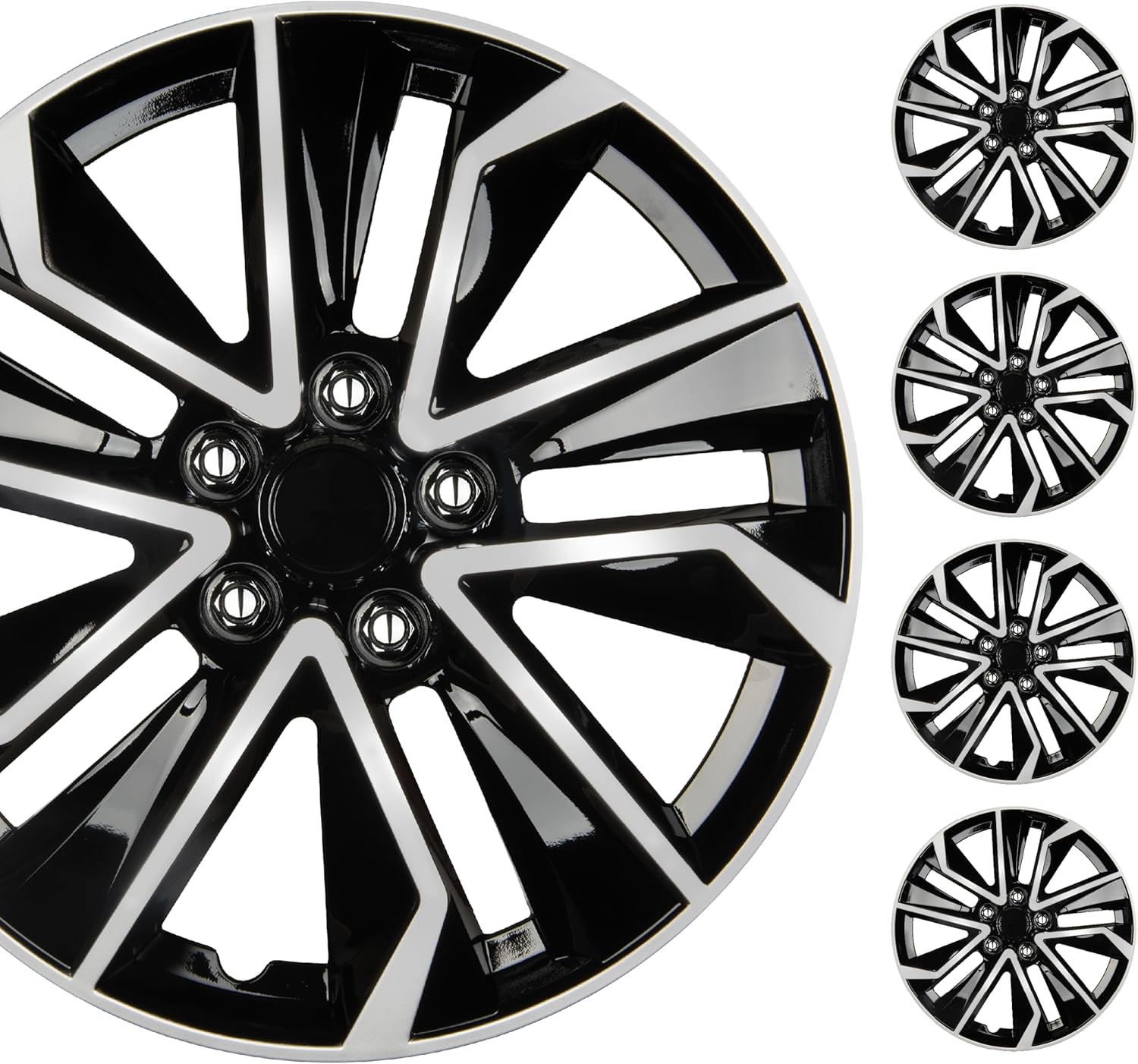 AUCT 18528 - $55 BDK 16 Inch Hubcaps Set of 4 OEM Replacement Snap-On Wheel Rim Covers - Universal Fi