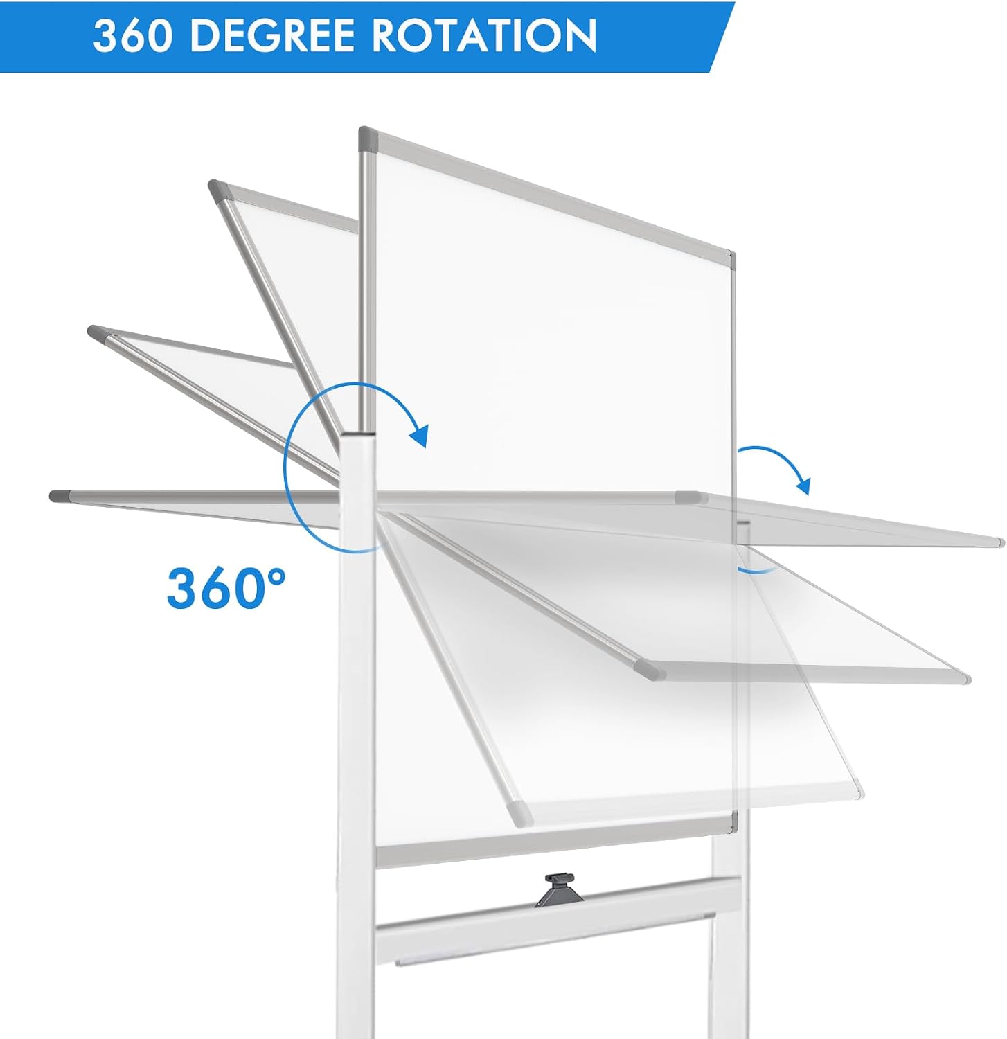AUCT 17745mm - $110 Maxtek Rolling White Board on Wheels 48x32 in, Double-Sided Magnetic Stand | Mobile D - Image 3
