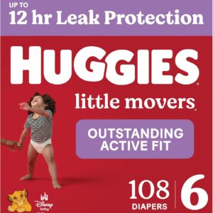 AUCT 19935 - $57 Huggies Little Movers Diapers Size 6, 108 Count (2 Packs of 54)