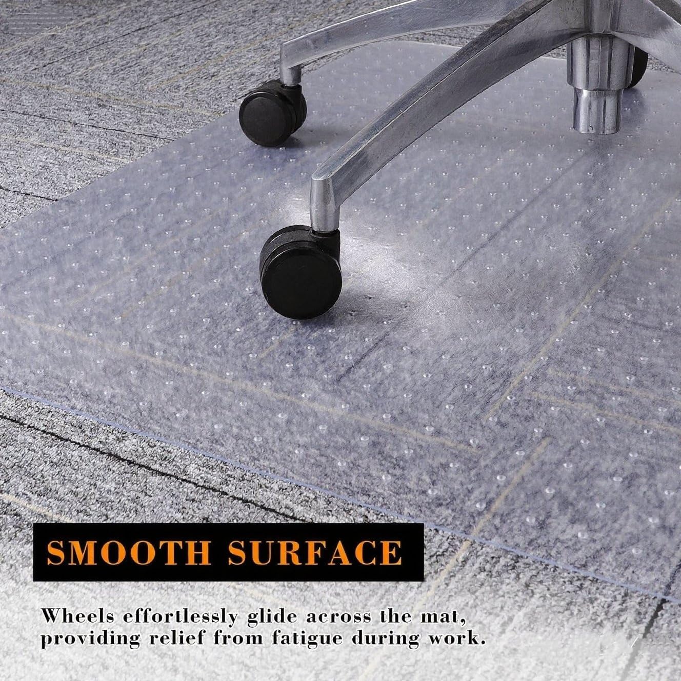 AUCT 19611 - Clear Chair Mat for Carpet, QQpony 46" x 60" Office Chair Mat for Carpeted Floors, Heavy D - Image 4