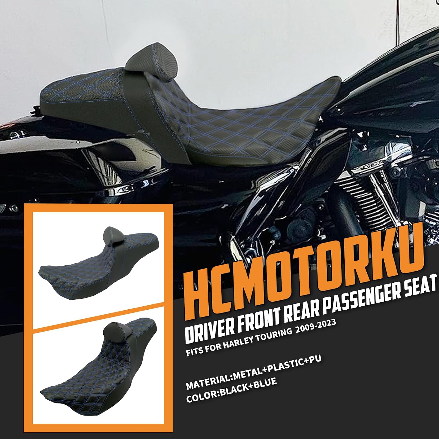 AUCT 19536 - $233 Two-Up Seat with Driver Backrest Fit for Harley Touring 2009-2023 - Image 2