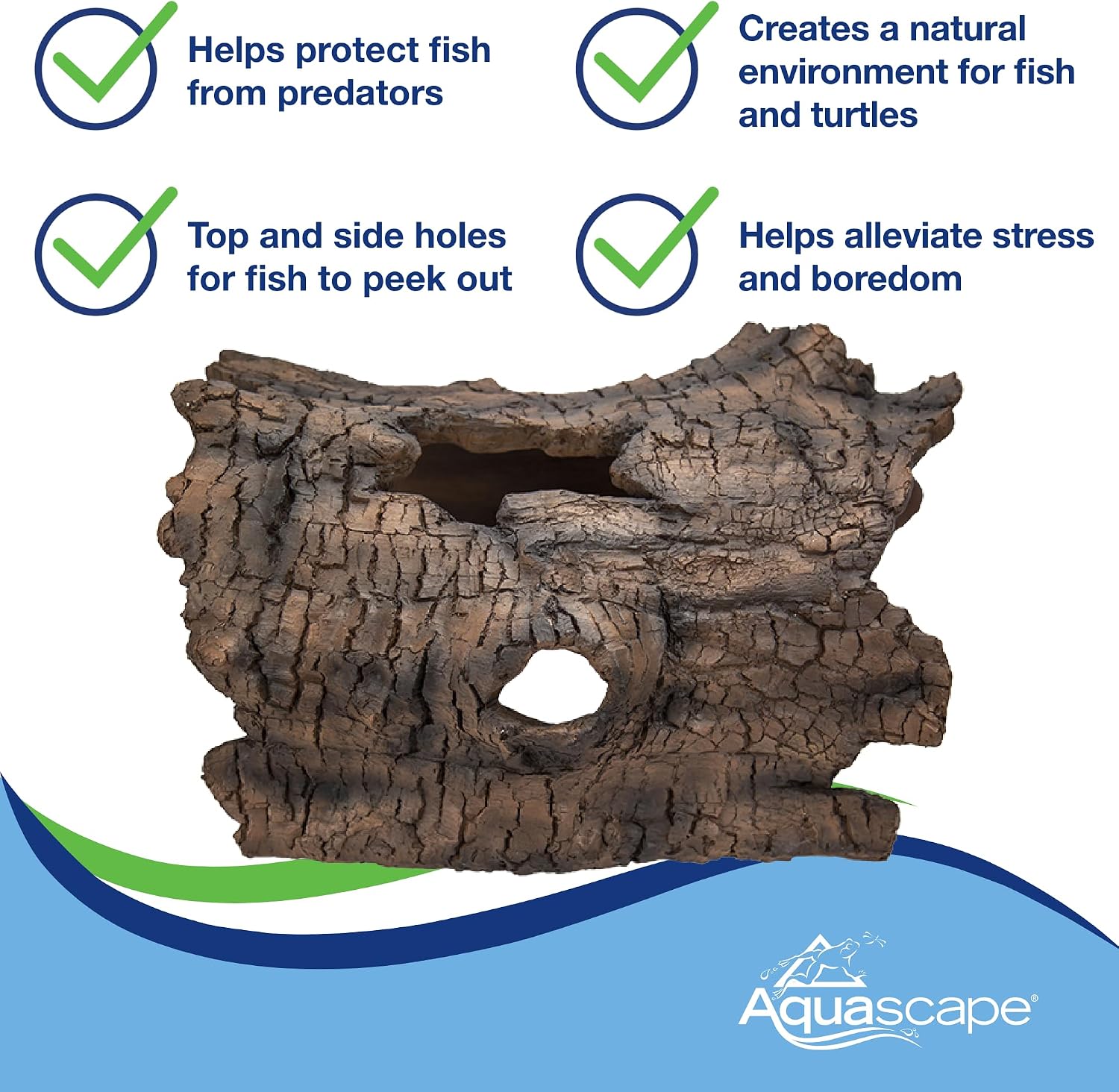 AUCT 20218 - $106 Aquascape Faux Log Fish Cave for Pond, Koi Predator Control | 78324 - Image 3
