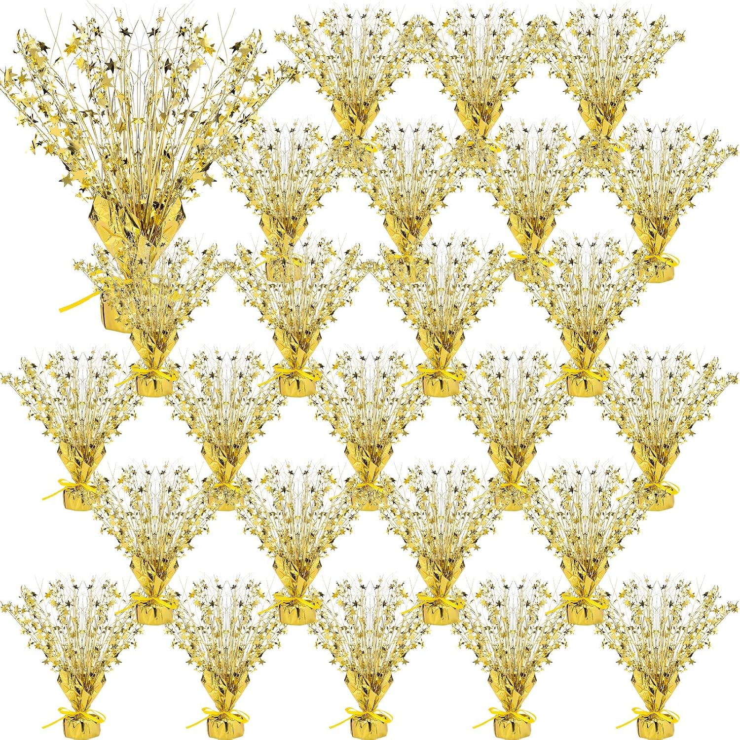 AUCT 17868 - $55 Crowye 26 Pcs Metallic Foil Spray Centerpiece Party Star Decoration Table Decor for Bi