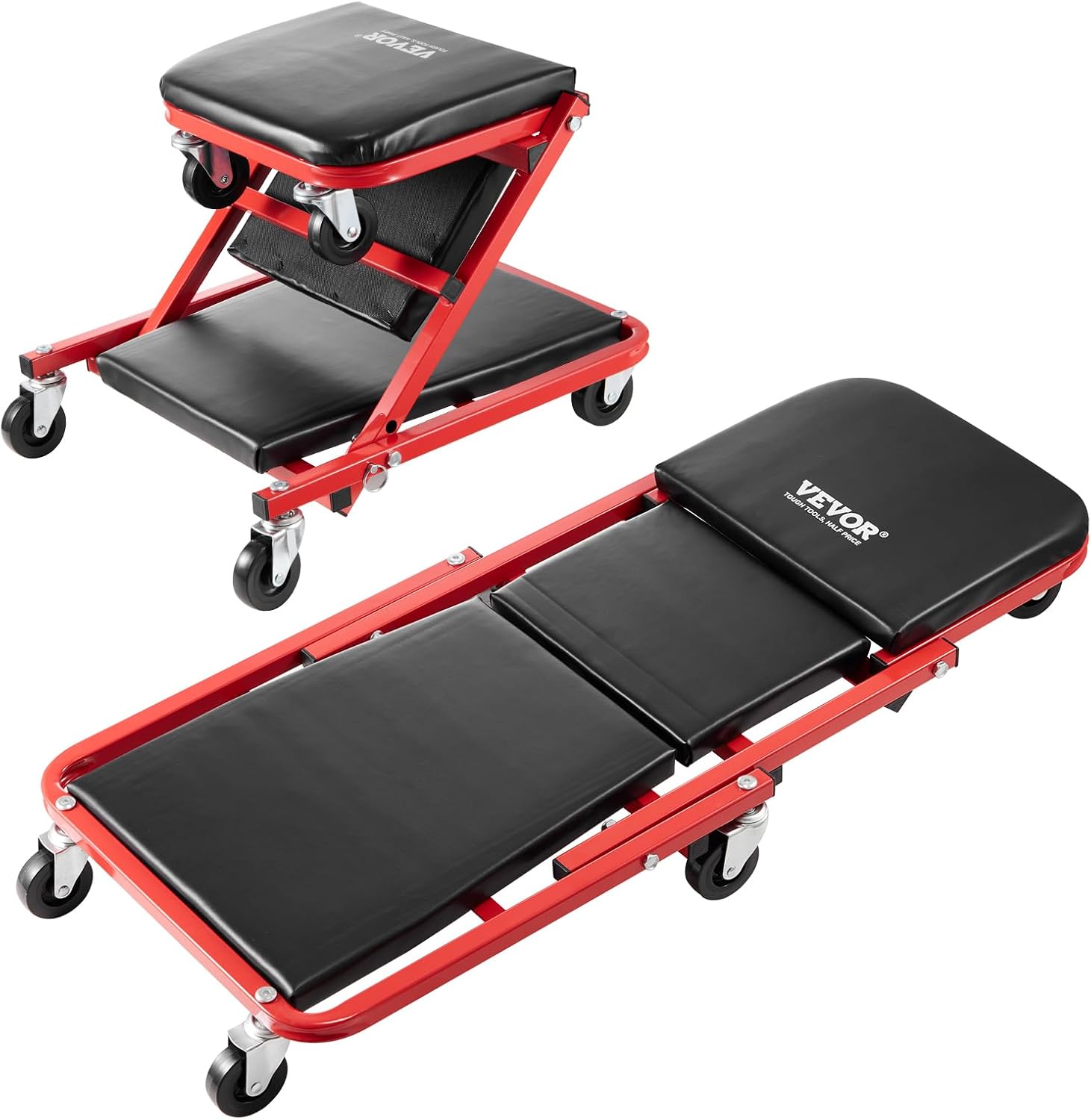 AUCT 18351 - VEVOR Foldable Z Garage Creeper, 36 in, 300 lbs Load Capacity Rolling Folding Mechanic Cre