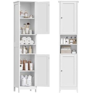AUCT 18915 - $90 TEENFON 67" Tall Bathroom Cabinet with Adjustable Shelves and Doors, Narrow Bathroom S
