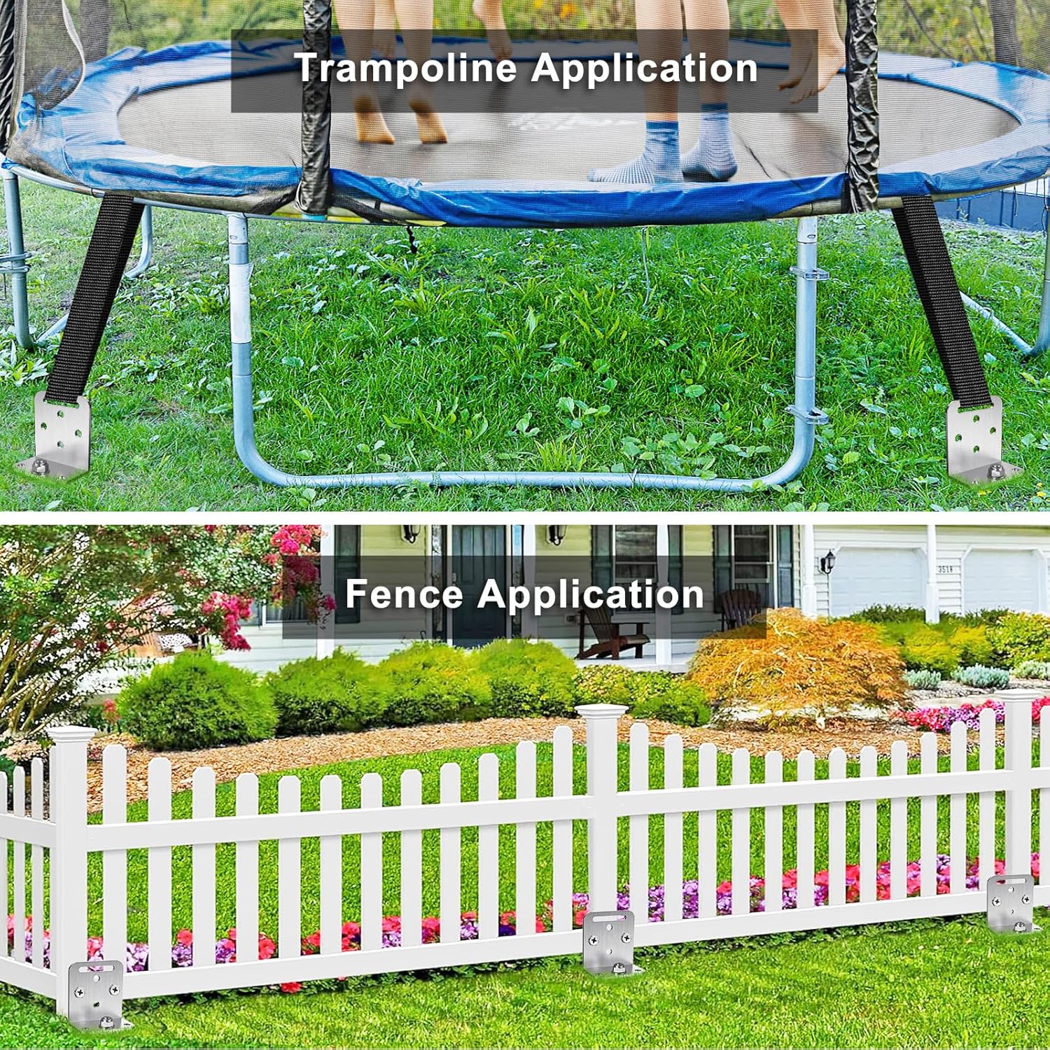 AUCT 18570 - $62 2/4/6 Pack 18" 24" Ground Anchors Screw in Shed Anchor with L Bracket Trampoline Ancho - Image 2