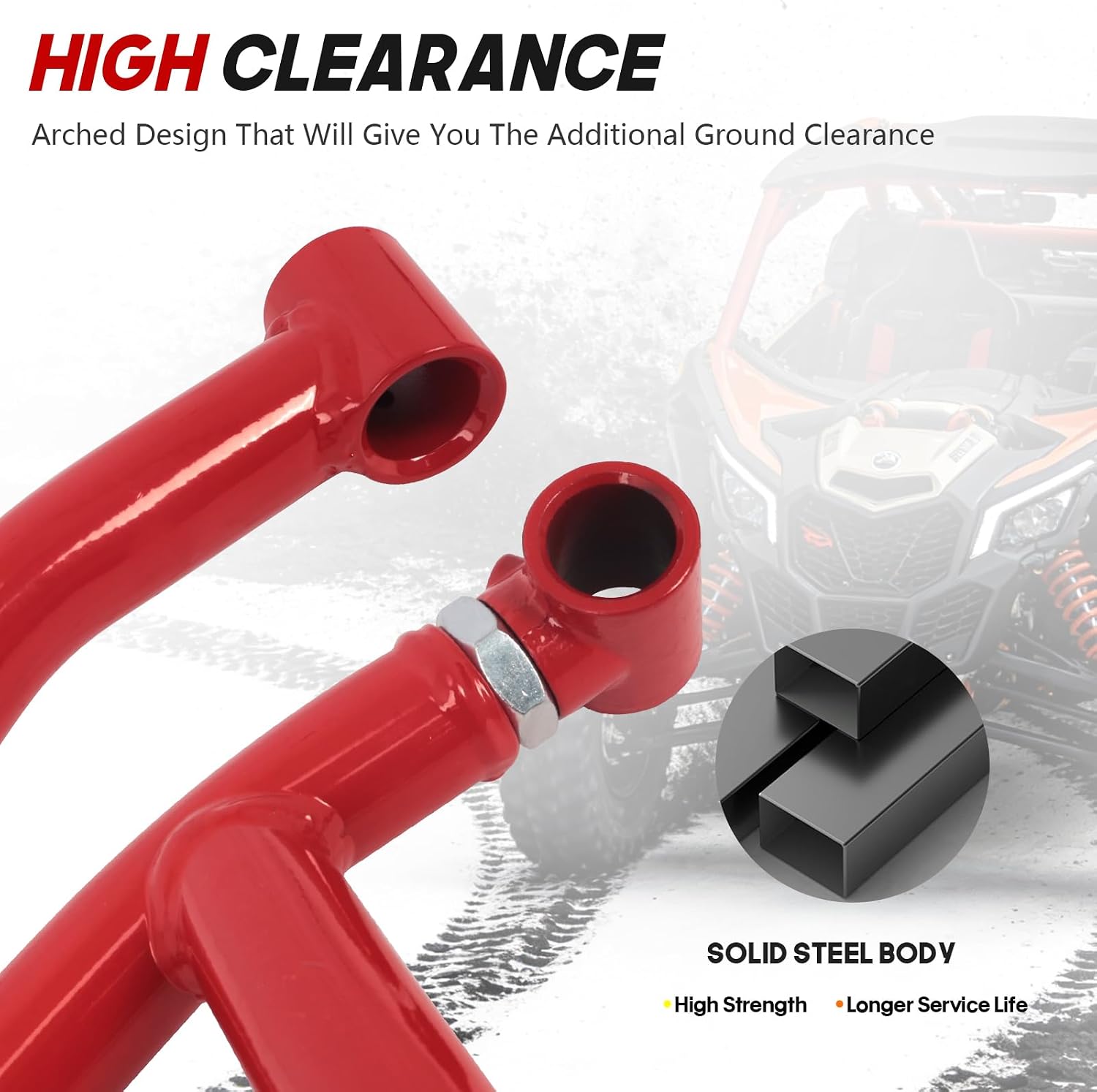 AUCT 18358 - $248 High Clearance Front Upper & Lower A-Arms Kit for 2017+ UP Can-Am Maverick X3 (64" - Image 4