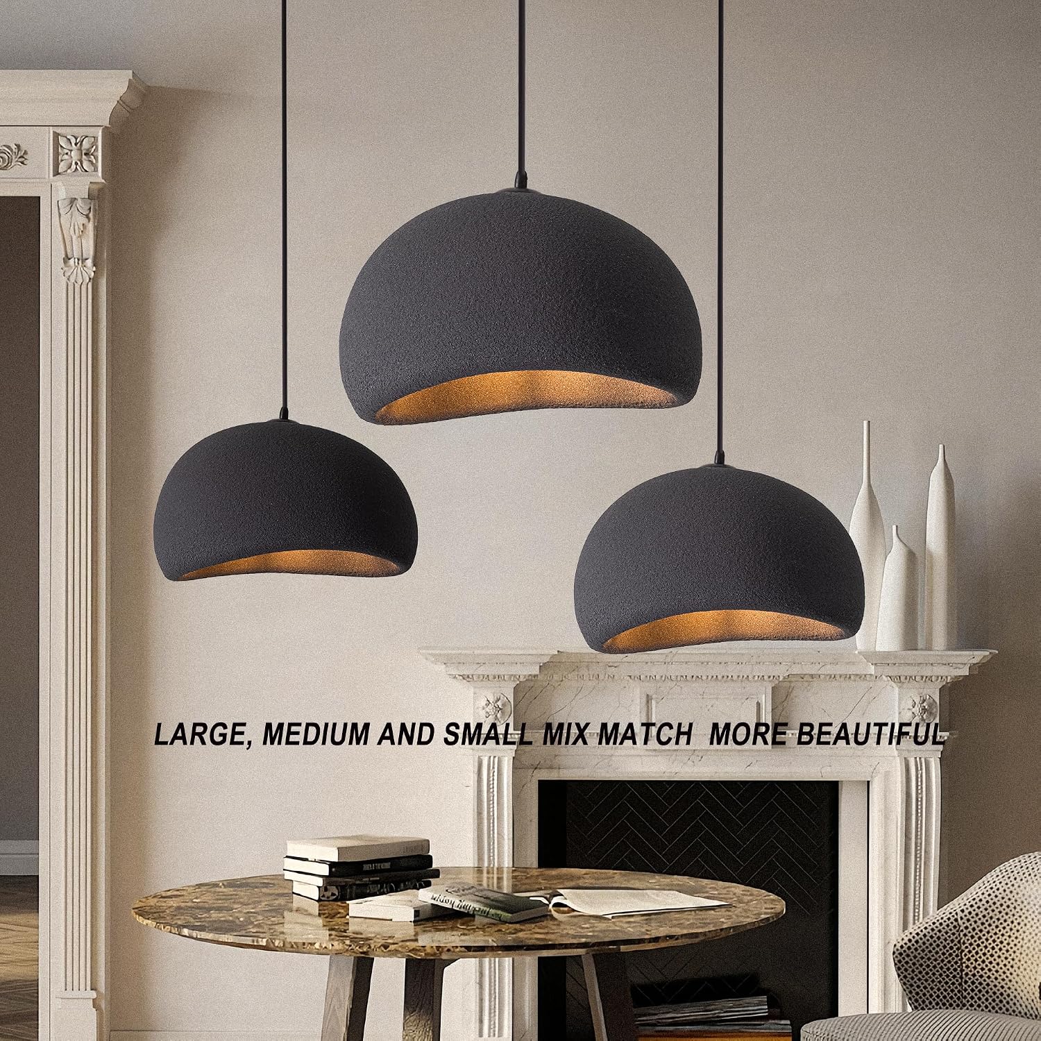 AUCT 19194 - $229 19.7 Inch Pendant Light Fixture for Kitchen Island Dining Room,Japanese Wabi-Sabi Sty - Image 2