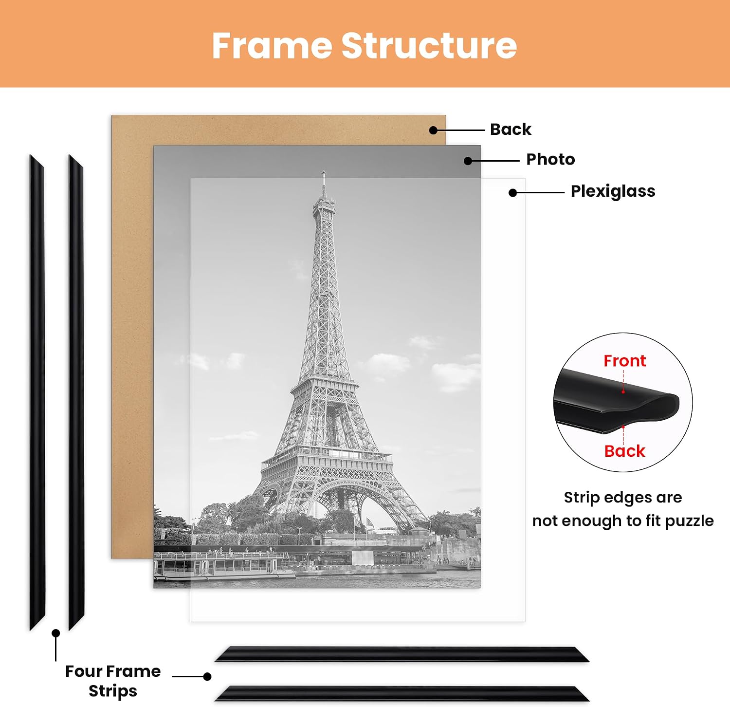 AUCT 19440m - upsimples 20x28 Poster Frame, Easy Slide-In Assembly, Black, 3 Pack - Image 4