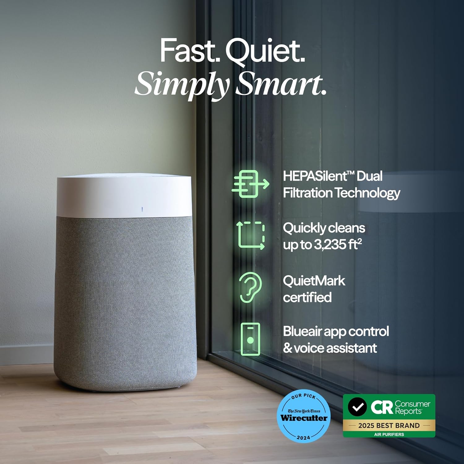 AUCT 18391 - $290 BLUEAIR Blue Pure 211i Max Smart Air Purifier for Large Rooms up to 3,235 Sq Ft, HEPA - Image 2