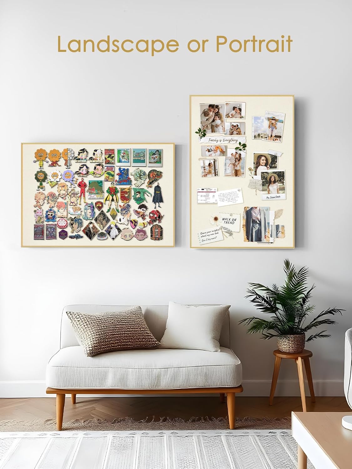 AUCT 18061 - $75 Fabric Bulletin Board 40x30 inches, Golden Aluminum Framed Wall Pin Board | Cork Board - Image 4