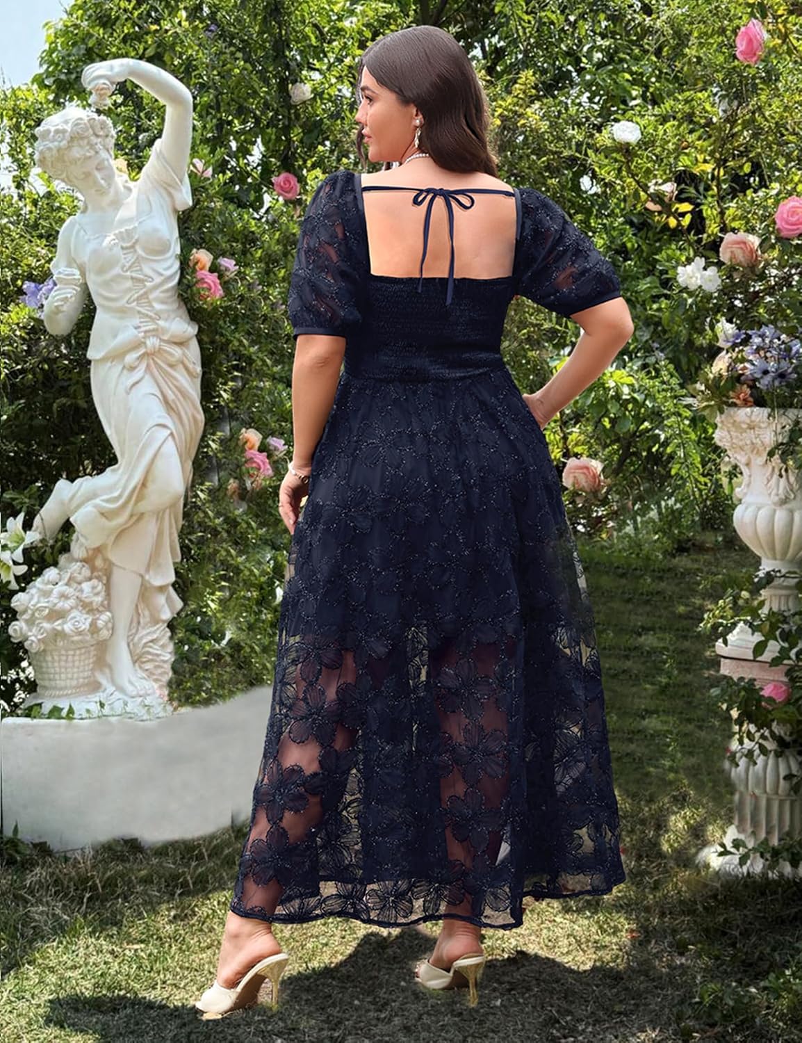 AUCT 18440 - $80 EYWOL Formal Wedding Guest Cocktail Party Floral Embroidered Dress M-3XL | Sweetheart, - Image 4