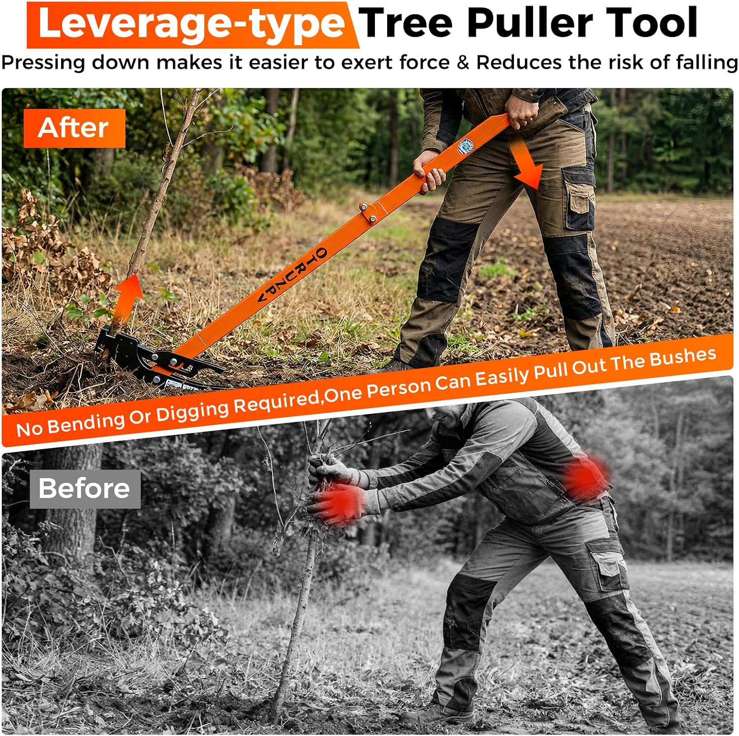 AUCT 20180 - $200 Heavy-Duty Sapling Puller Tool High-Leverage Tree Puller for Roots 1/4" 2", Effort- - Image 2