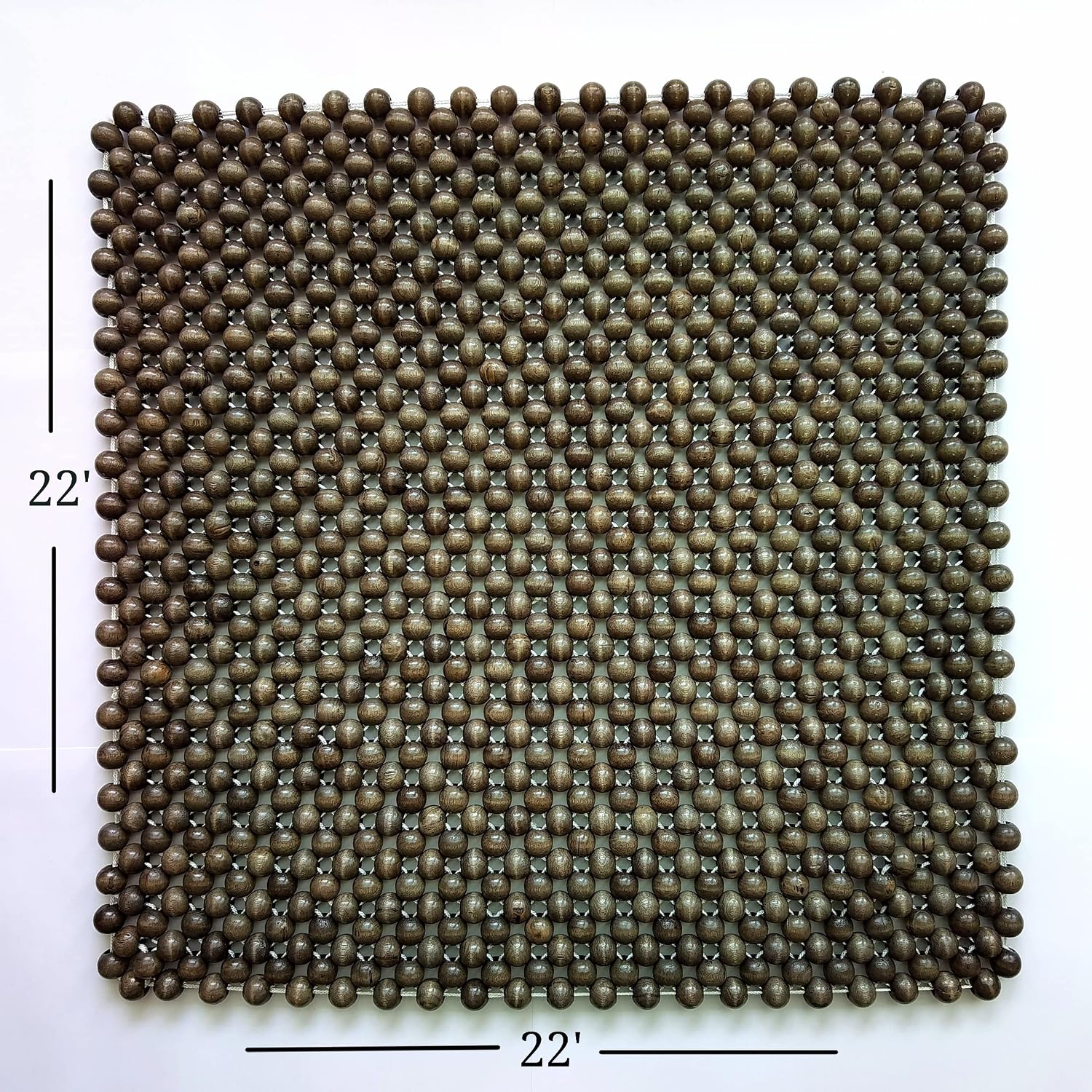 AUCT 18972 - Natural Wood Beaded Seat Cover Pad Mat Comfy Cool Summer Massage Seat Cushion (Square Larg - Image 2