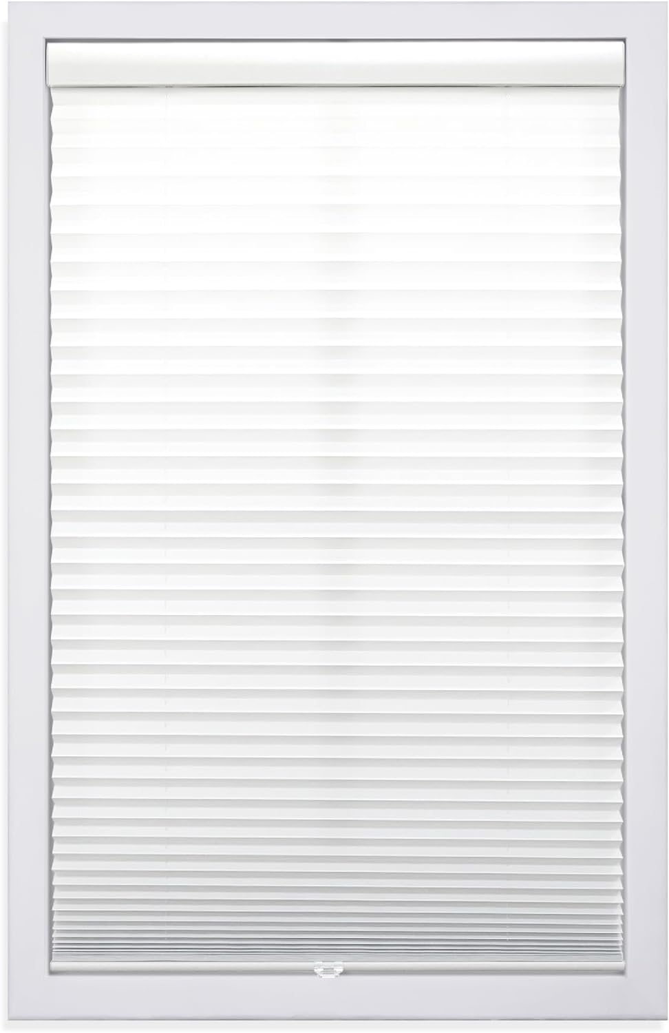 AUCT 19636 - DEZ FURNISHINGS Cordless 1" Light Filtering Pleated Shade, Fabric, 27"W x 72"H, White