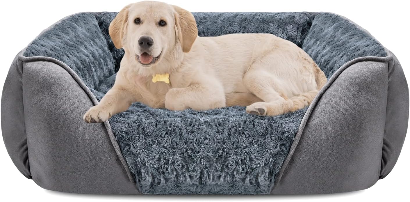 AUCT 18531 - Large Dog Bed for Large Medium Small Dogs, Rectangle Washable Orthopedic Dog Bed, Soft Cal