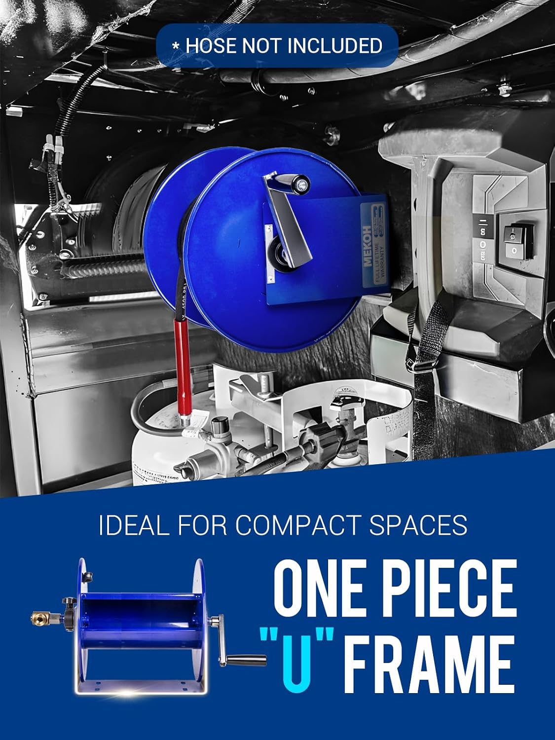 AUCT 18380 - $200 Pressure Washer Hose Reel 150FTx3/8", 300FTx1/4" Manual Power Washer Hose Reel with M - Image 4
