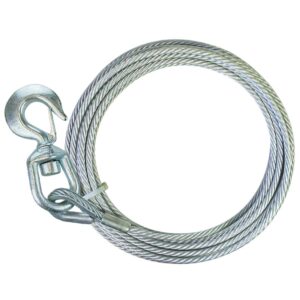 AUCT 18102 - $100 VULCAN Winch Cable with Swivel Hook - Steel Core - 3/8 Inch x 75 Foot - 14,000 Lbs. M