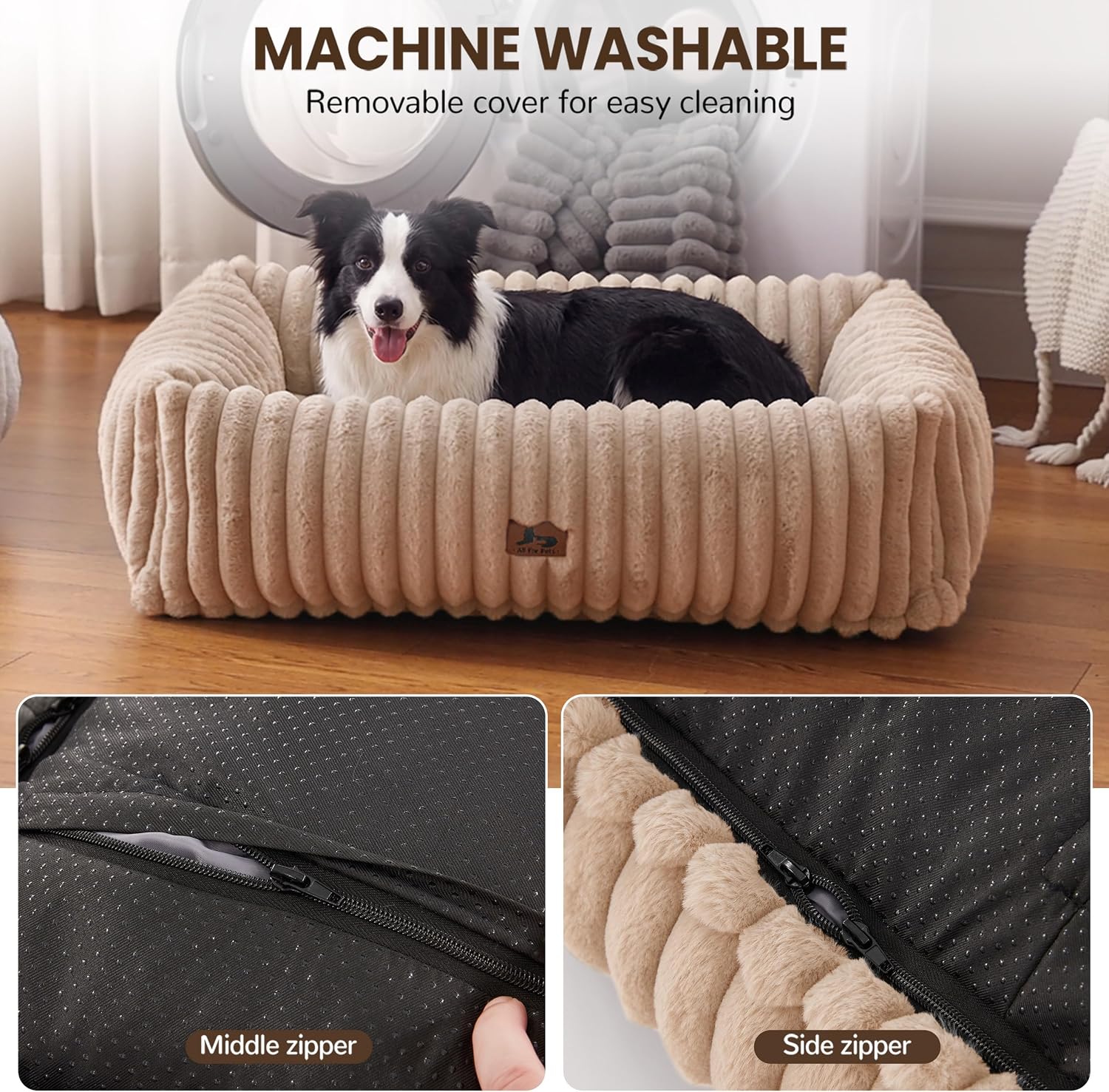 AUCT 18408 - $73 Dog Beds Large Sized Dog,Rectangle Orthopedic Pet Bed for Large Dog, Comfort Fluffy Me - Image 4