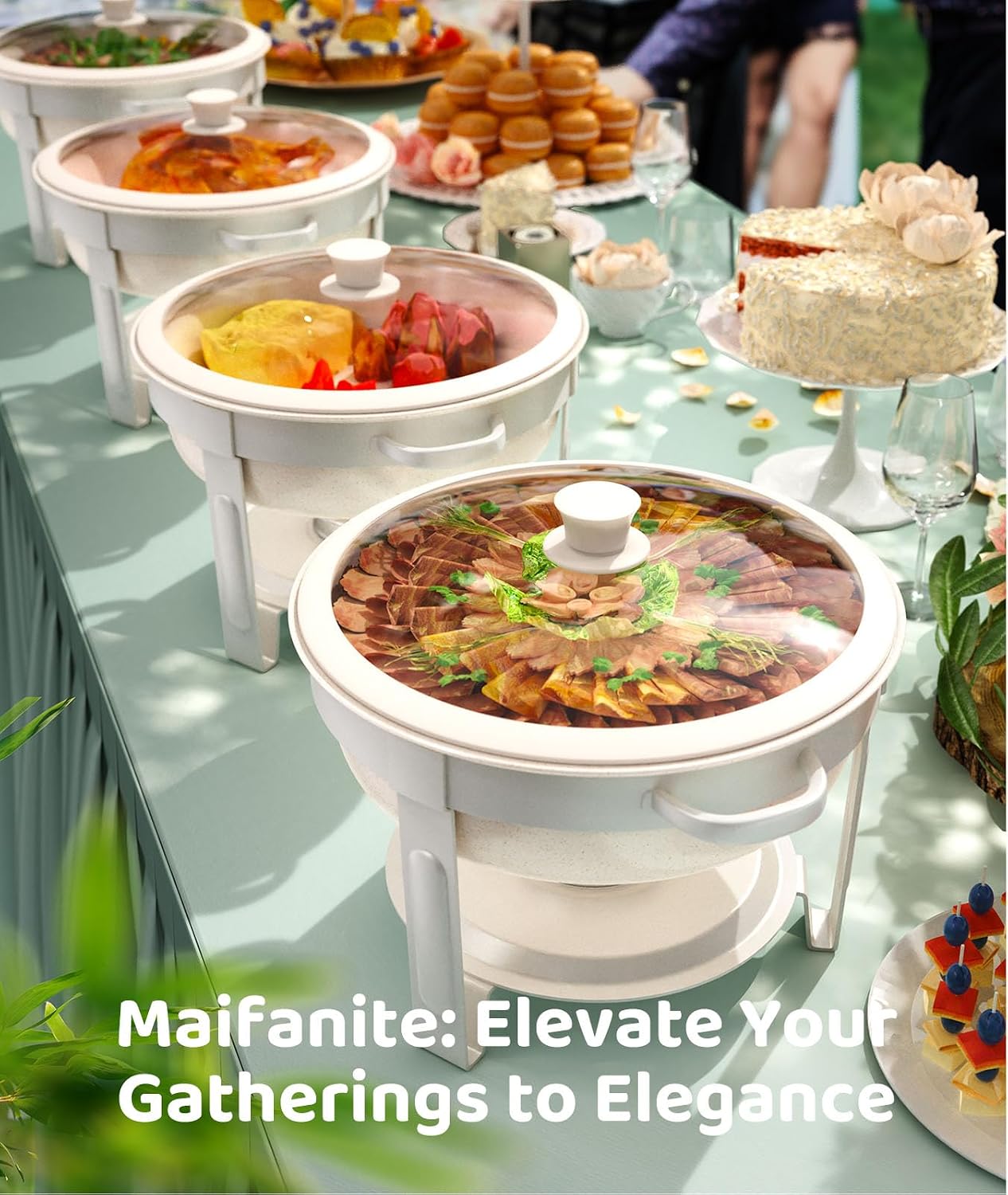 AUCT 18685 - $190 Chafing Dishes for Buffet 4PACK, Game Changer Maifanite-Coated Chafing Dish Buffet Se - Image 2