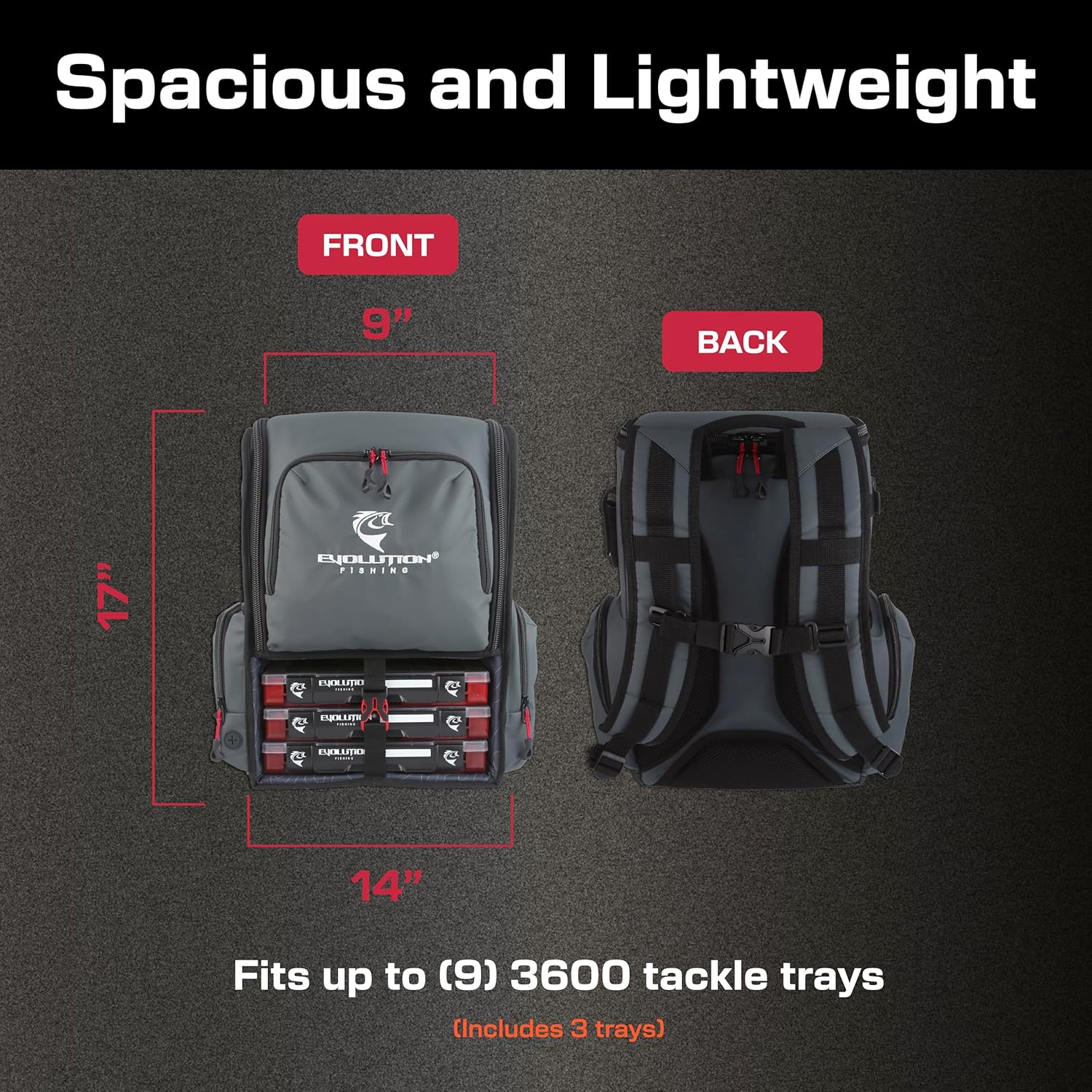 AUCT 18533 - $100 Evolution Fishing Largemouth 3.0 Tackle Backpack - Patent Pending Modular Dividers, R - Image 2