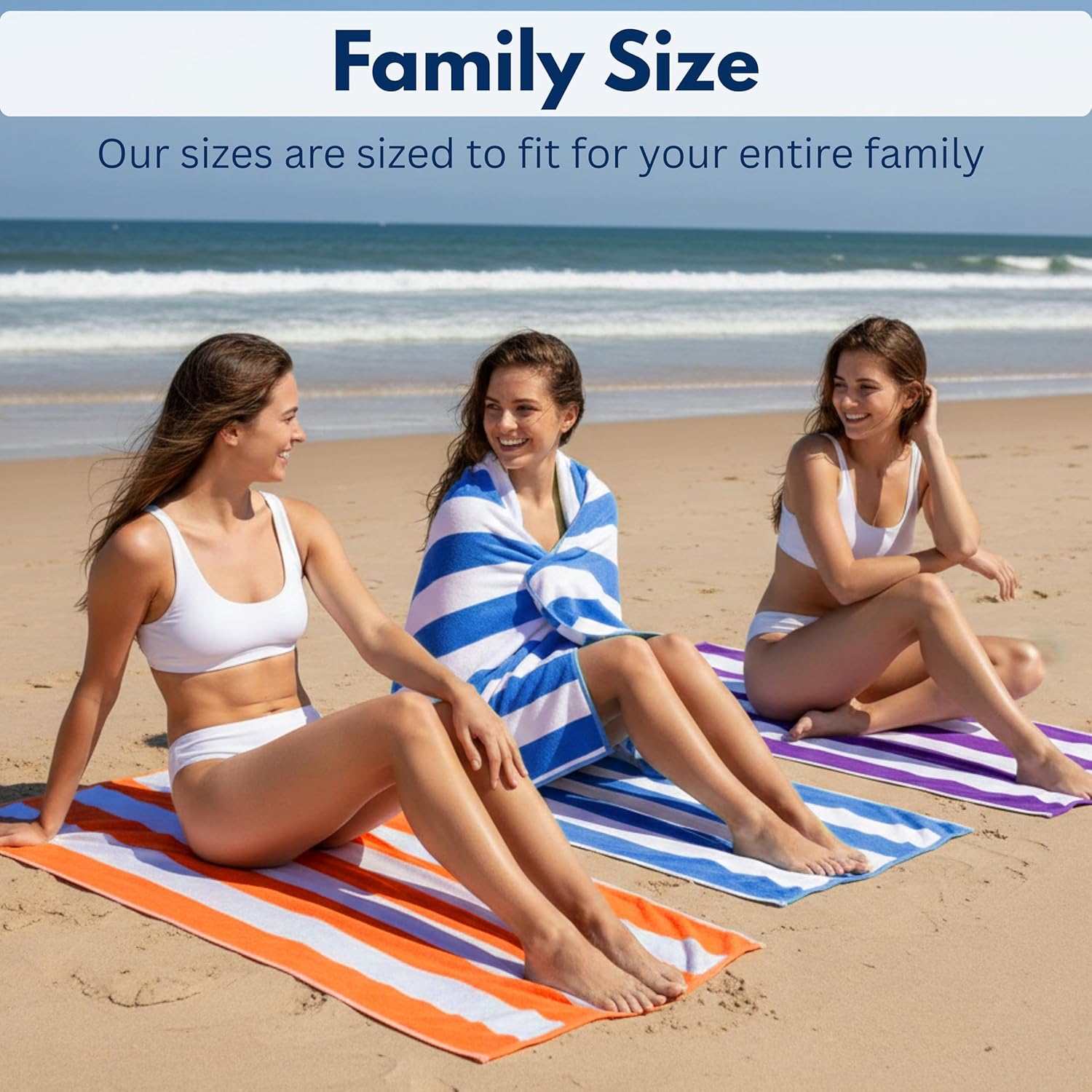 AUCT 19927 - Beach Towels 6 Pack Large 30x60-100% Cotton Beach & Pool Towels Bulk Cabana Stripe - Quick - Image 4