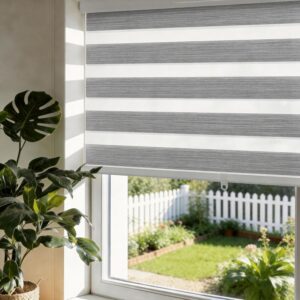 AUCT 18449 - Cordless Zebra Blinds Window Blind Zebra Shade Blinds for Windows Roller Sheer Shades Priv