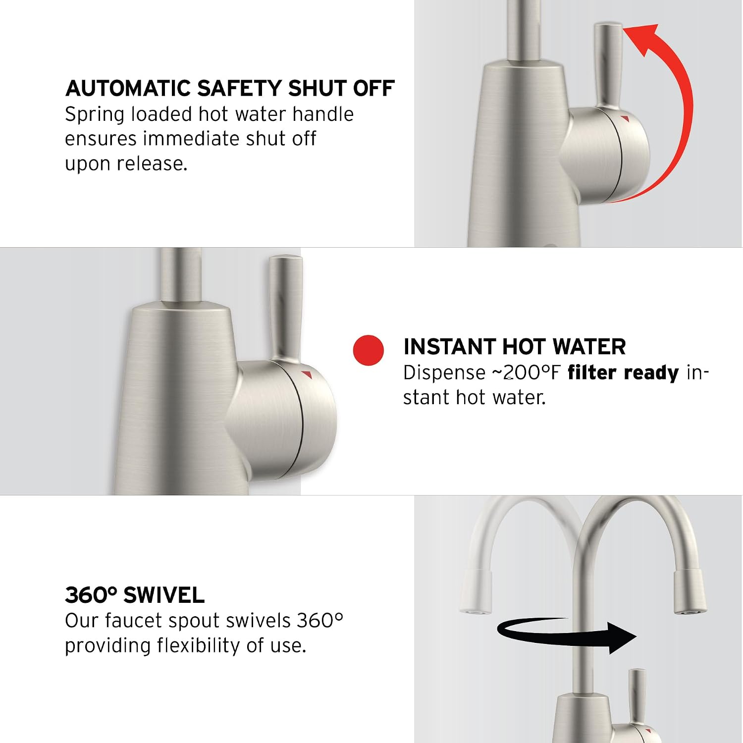 AUCT 17677 - $299 InSinkErator HOT250 Instant Hot Water Dispenser System, Single-Handle Faucet in Satin - Image 4