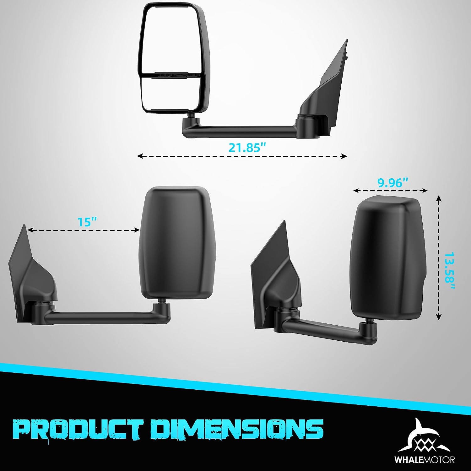 AUCT 18984 - $270 Tow Mirrors Compatible with Chevy Express GMC Savana 2003-2019 1500 2500 3500, Manual - Image 4