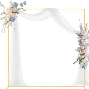 AUCT 18421 - VEVOR Arch Backdrop Stand, 6.6 x 6.6 ft, Stable Structure, Easy Assembly, Square Gold Meta