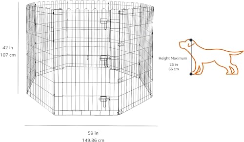 AUCT 19154 - $58 Amazon Basics Foldable Octagonal Metal Exercise Dog Playpen, Indoor/Outdoor, Single Do - Image 2