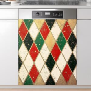 AUCT 17877 - Dishwasher Magnet Sticker Cover Panel Decal Refrigerator Magnetic Sticker Decorative for K