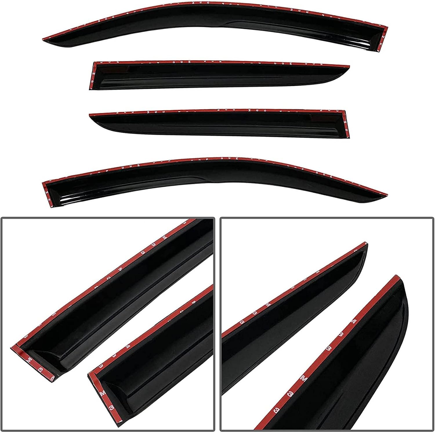 AUCT 18571 - Window Visors Sun Rain Guards - Window Deflectors for Car 4-Pack Vent Shade Deflector Repl - Image 3