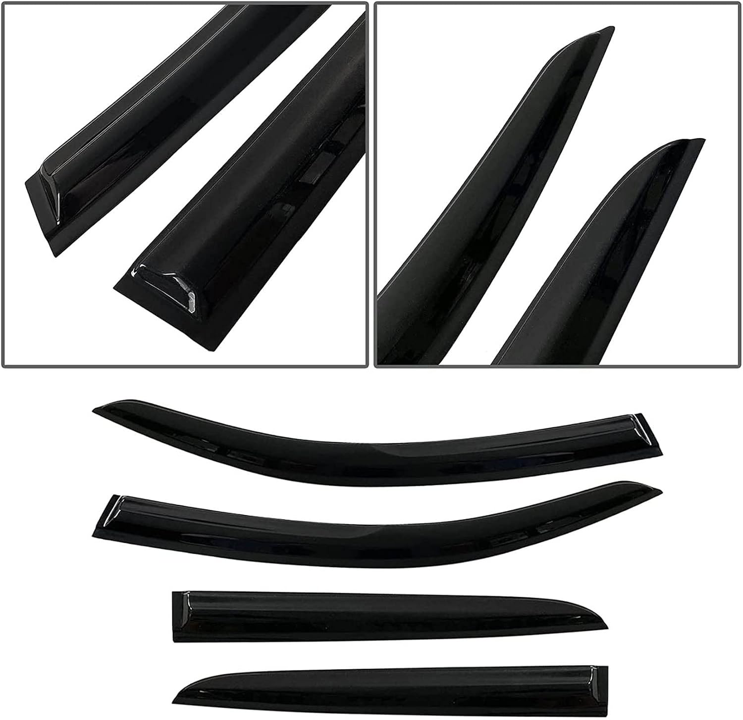 AUCT 18571 - Window Visors Sun Rain Guards - Window Deflectors for Car 4-Pack Vent Shade Deflector Repl - Image 4