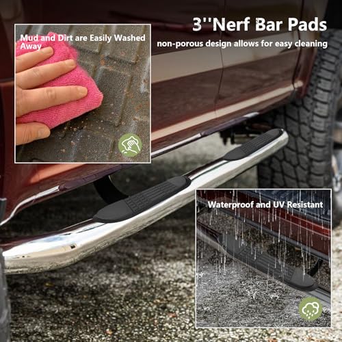 AUCT 18955 - Nerf Bar Replacement Pads for 3" Round Tubes with 5 Holes, 21" x 3", Durable Non-Slip Repl - Image 2