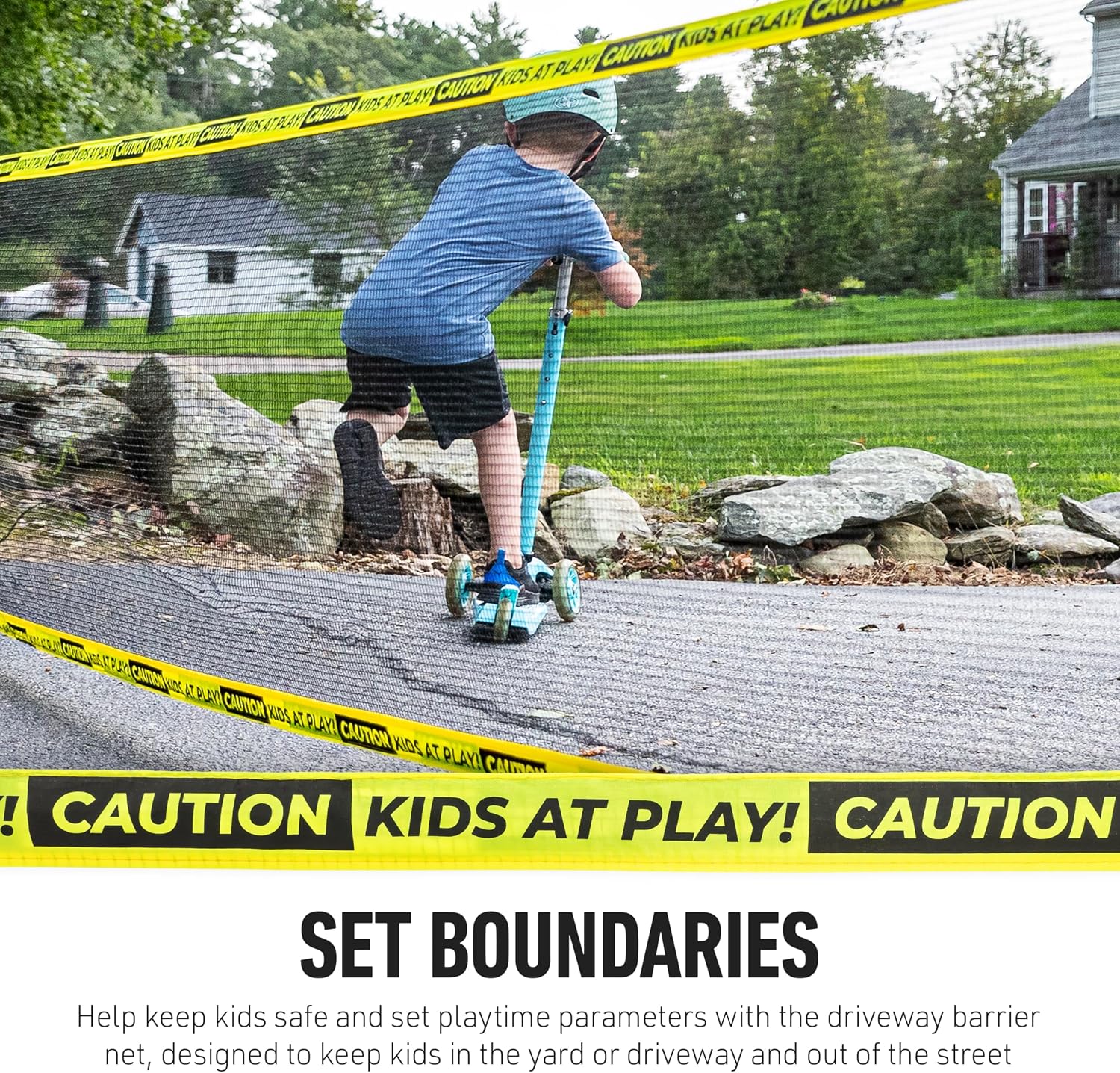 AUCT 19674 - $120 Franklin Sports Kids Driveway Barrier Net - Visual Safety Fence - 20' - Image 3