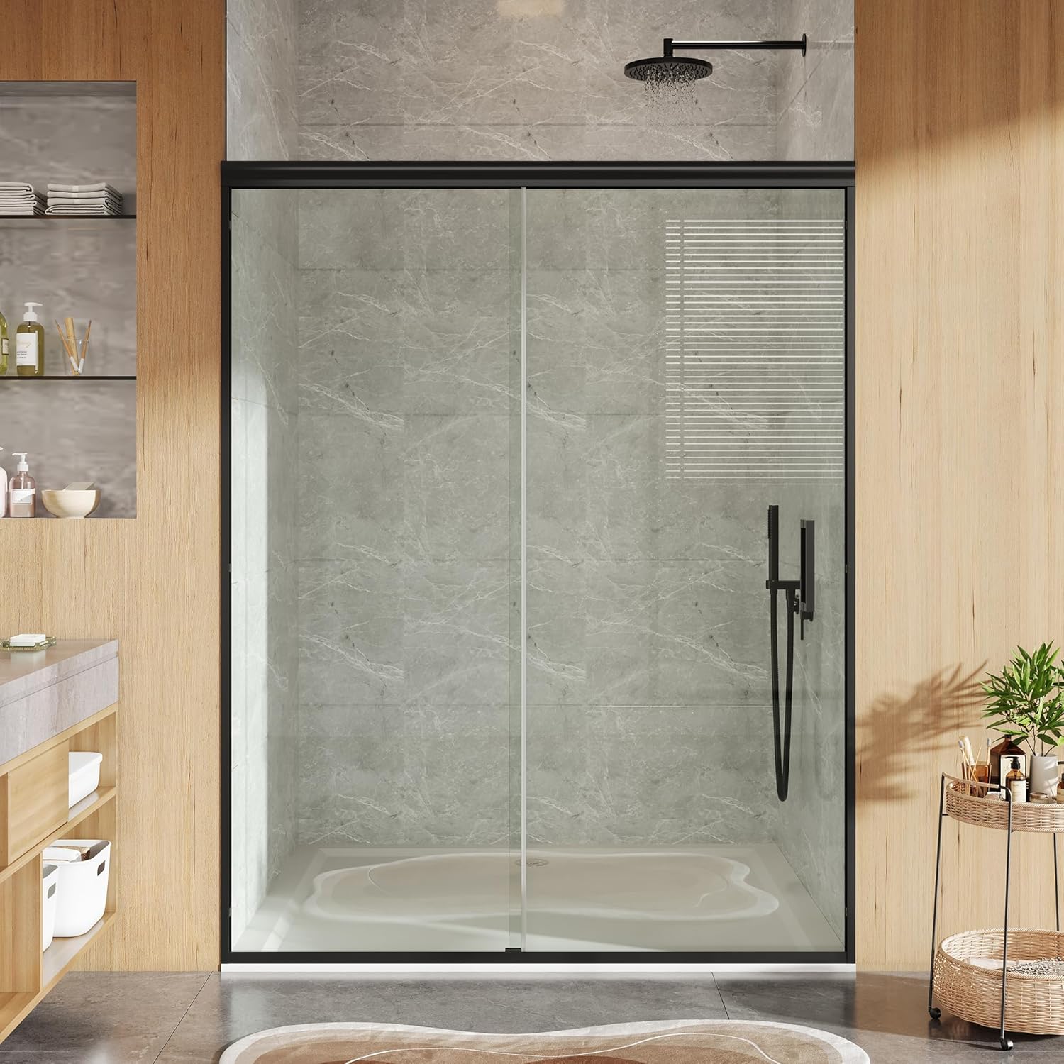 AUCT 17974 - $1948 Sliding Shower Door, 44"-48" w x 72" h Semi-Frameless Bypass Bathroom Door with 1/4"