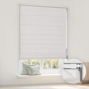 AUCT 19412 - LazBlinds No Drill Cordless Roman Shades, 29' W x 64' H, Off White