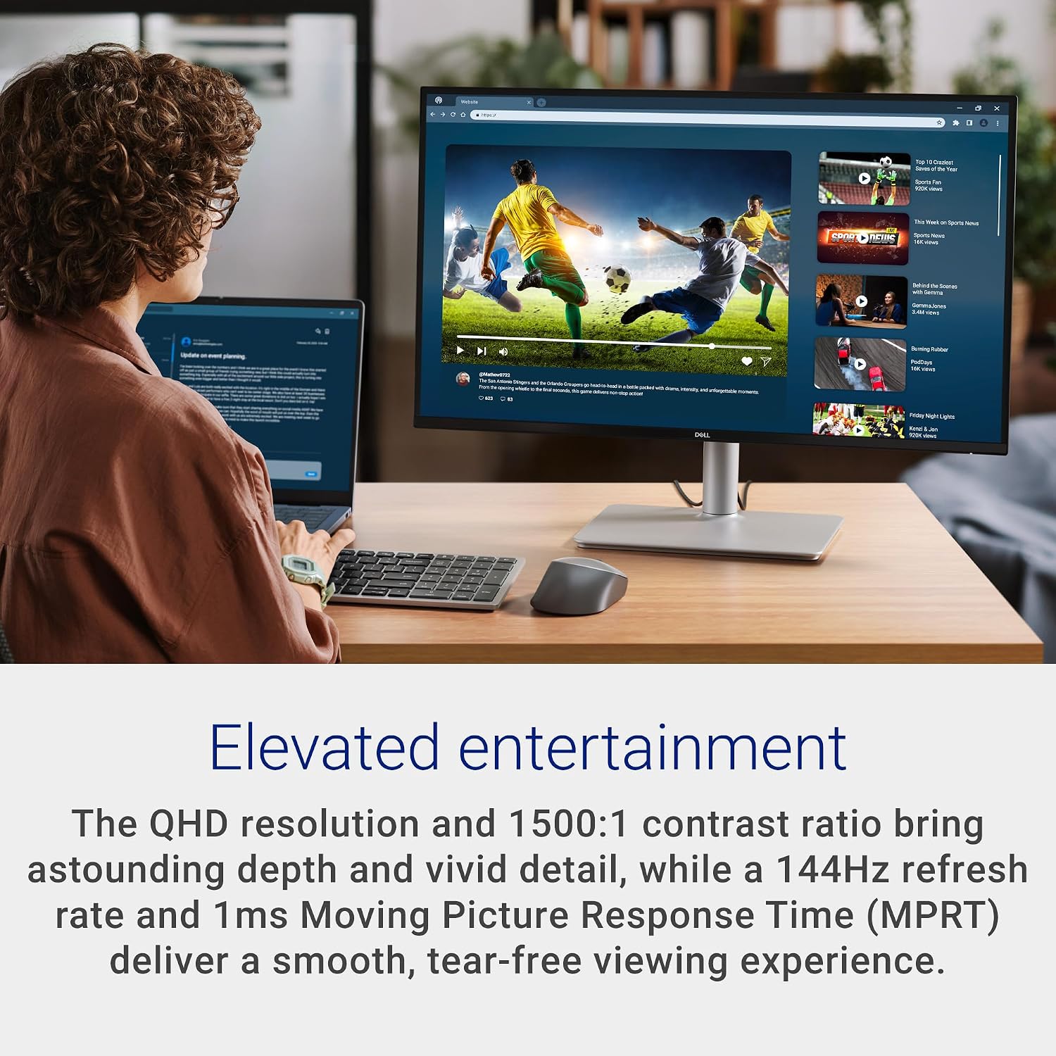 AUCT 18398 - $190 Dell 27 Plus QHD Monitor - S2725DSM - 27-inch QHD (2560x1440) 144Hz 1ms Display, 2 x - Image 2