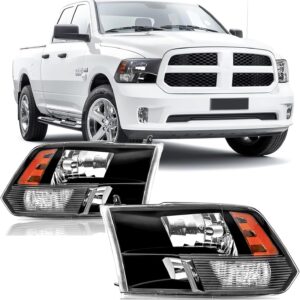 AUCT 18536 - $110 APSVE Headlight Assembly Pair compatible with 2009-2018 Dodge Ram 1500 | 2010-2018 Ra