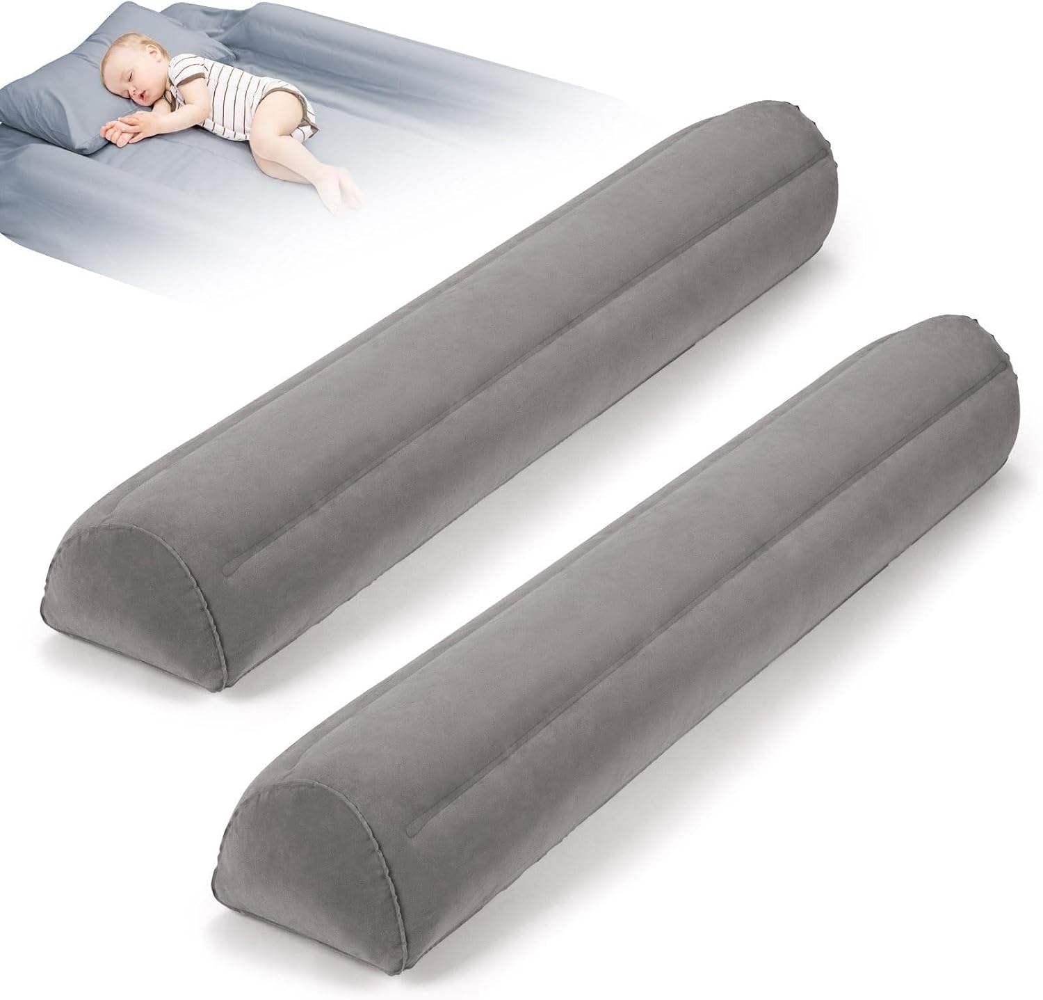 AUCT 18422 - USHMA 2Pack Travel Bed Rails for Toddlers | Non-Slip Soft Flocking Portable Inflatable Bed