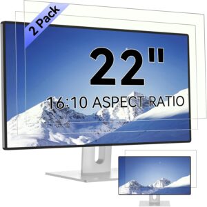 AUCT 19307 - 2-Pack 22 Inch Computer Blue Light Blocking Screen Protector for 16:10 Widescreen Monitor,
