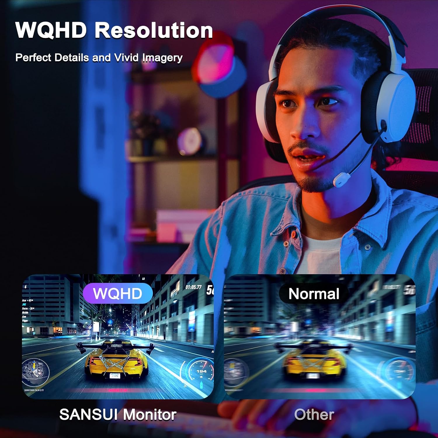 AUCT 18405 - $150 SANSUI 27 Inch WQHD 2560 x 1440 IPS Gaming Monitor, 200Hz 180Hz 1ms Computer Monitor, - Image 3