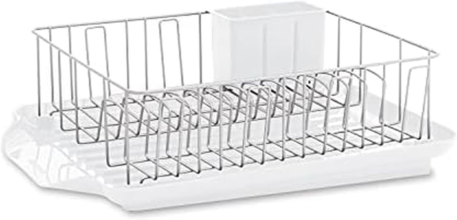 AUCT 18404 - Farberware Classic Large Rust Resistant Full Dishrack with Removable 3 Compartment Flatwar