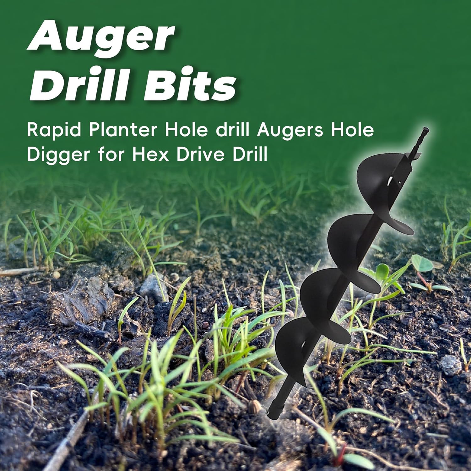 AUCT 20139 - ALL-CARB Auger Drill Bit 6 x 31.5 Inch Garden Spiral Drill Bit Earth Auger Bit Post or Umb - Image 2