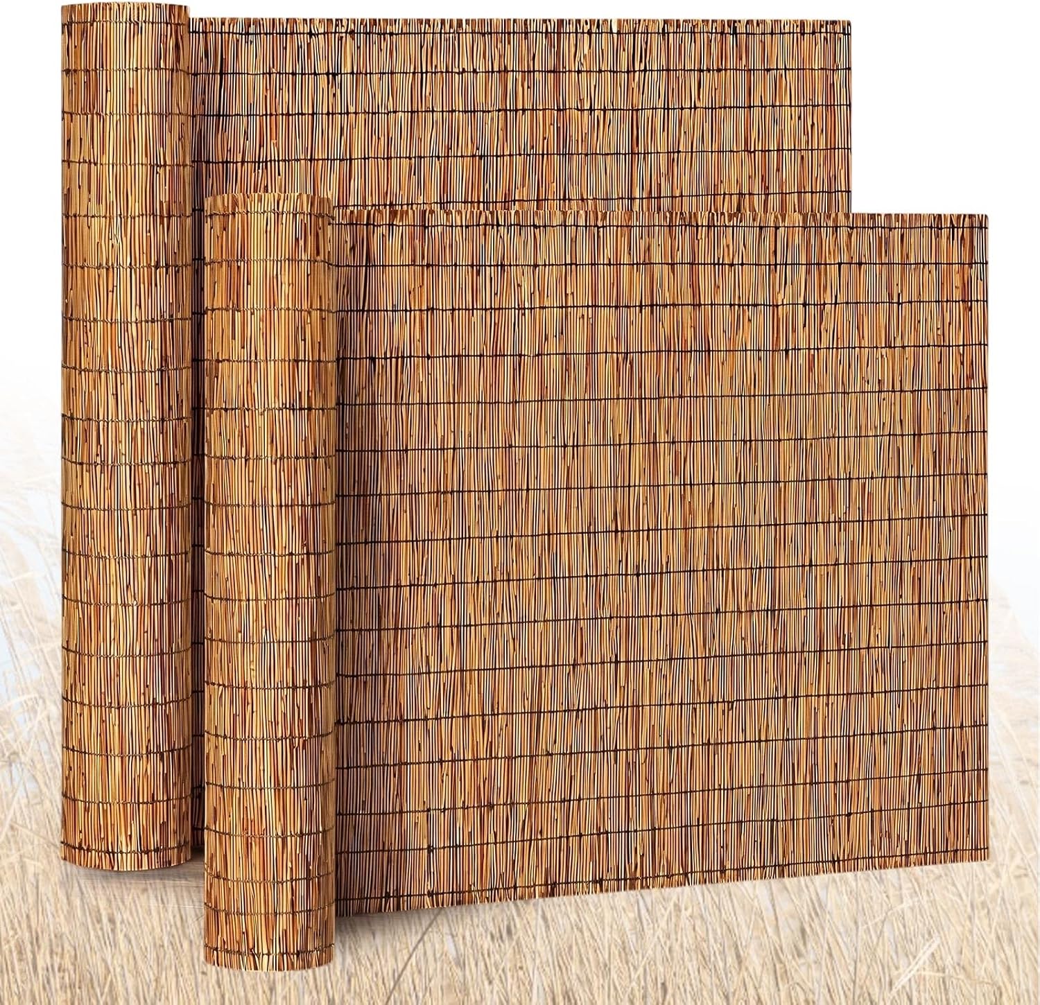 AUCT 18196 - $79 Barydat 2 Pcs 4 x 16.4 ft Reed Fence Roller | Privacy Patio Screen Decorative Fences R