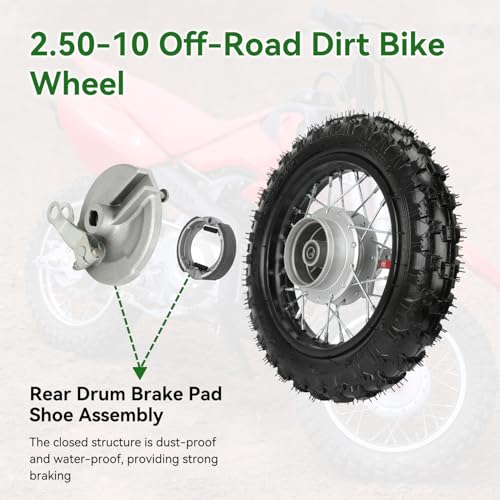 AUCT 19192 - $60 2.50-10 Dirt Bike Rear Wheel Assembly for CRF50 TTR50 XR50 Pit Bike - Image 4